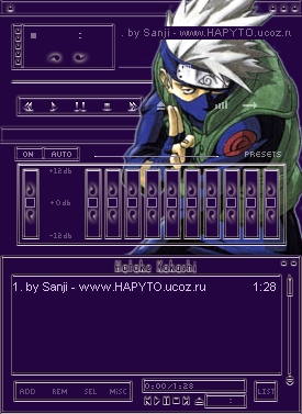 Фиолетовый скин с Какаши скин для WinAmp